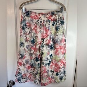 Floral Print Wide-Leg Pants